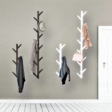 Wall Mounted Coat Rack Bamboo Tree Shaped Hanger