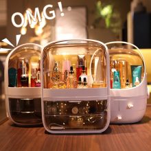 Large Capacity INS Makeup Organizer - Elegant Cosmetic Storage Box with Clear Drawers