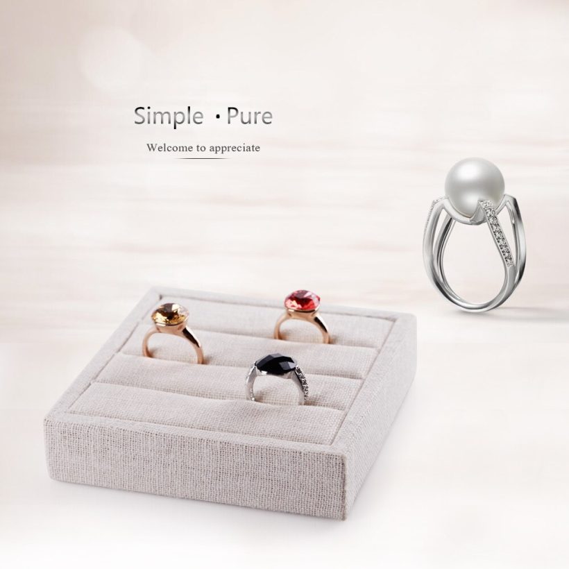 Cream-white Jewelry Finger Ring Display Tray