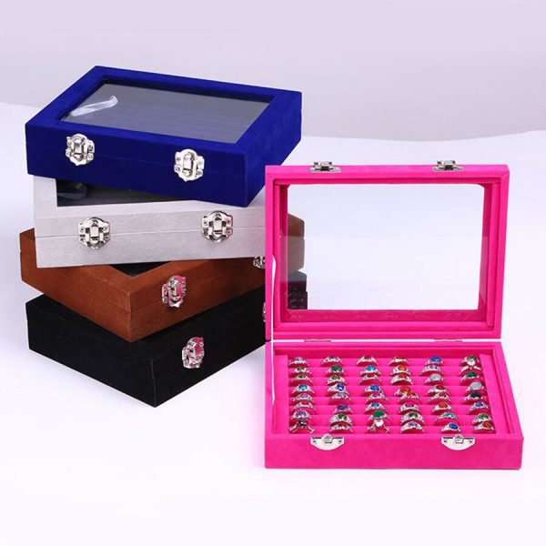 Jewelry Storage Organizer Earrings Ring Box Case