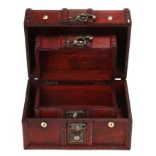 2Pcs Retro Wooden Jewelry Storage Box Small