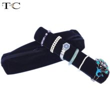 Jewelry Roll Bag Portable Carring Case Black Velvet