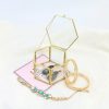 Elegant Geometrical Glass Jewelry Box – Vintage Display Case for Rings, Earrings, and More