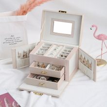 Large Capacity Jewelry Box Storage PU Leather Necklace