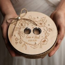Handmade Wedding Ring Box Name Letter Jewellery Box
