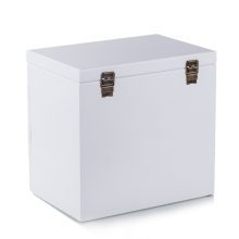 White Large Wooden Jewelry Box Velvet