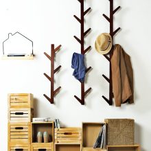 Stylish Bamboo Tree Shaped Wall-Mounted Coat Rack – 10 Hook Garment Hanger for Home Organization