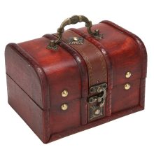 2Pcs Retro Wooden Jewelry Storage Box Small