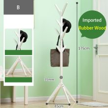 Solid Wood Hanger Floor Standing Coat Rack Organizer