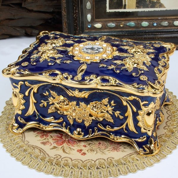 Big Enamel Diamond-studded Jewelry Box European Gift Storage Case