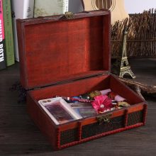 Vintage Metal Lock Boxes Desktop Storage Jewelry Box
