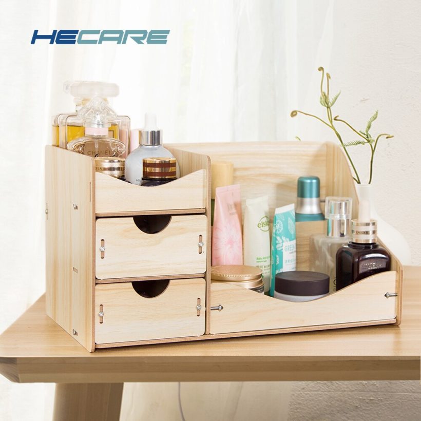 Wooden Cosmetic Organizer Home Makeup Organizer