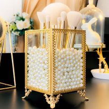 Vintage Luxury Clear Glass Makeup Organizer