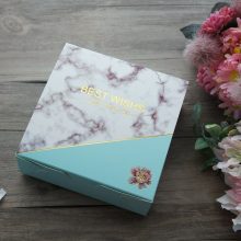 Pink Blue Gold Marble Design Paper Box Gift
