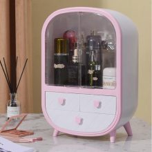 Dust-Proof Desktop Makeup Storage Box – Double-Door Organizer for Skin Care & Jewelry