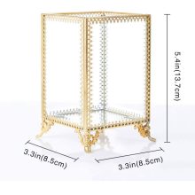 Vintage Luxury Clear Glass Makeup Organizer