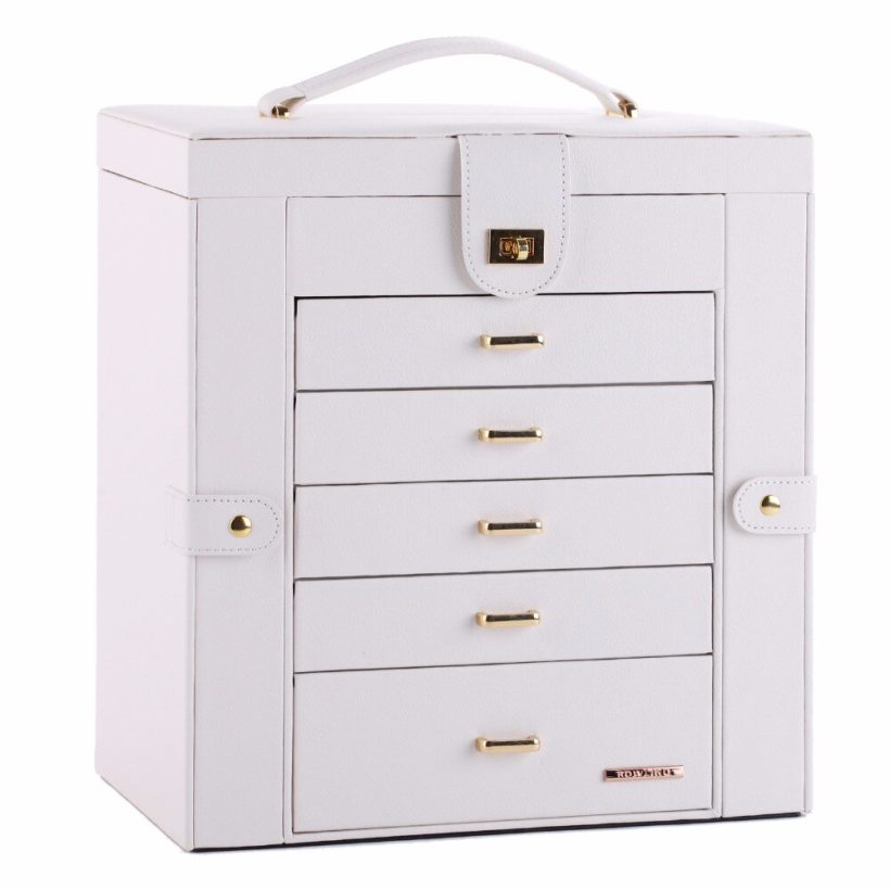 Elegant Large Capacity Leather Jewelry Box – Organize & Protect Your Collection