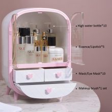 Dust-Proof Desktop Makeup Storage Box – Double-Door Organizer for Skin Care & Jewelry