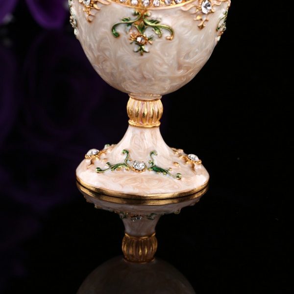 Qifu hot sale Handicraft faberge egg shape metal jewelry box