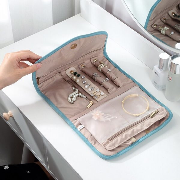 Travel Jewelry Organizer Roll Foldable Jewelry Case