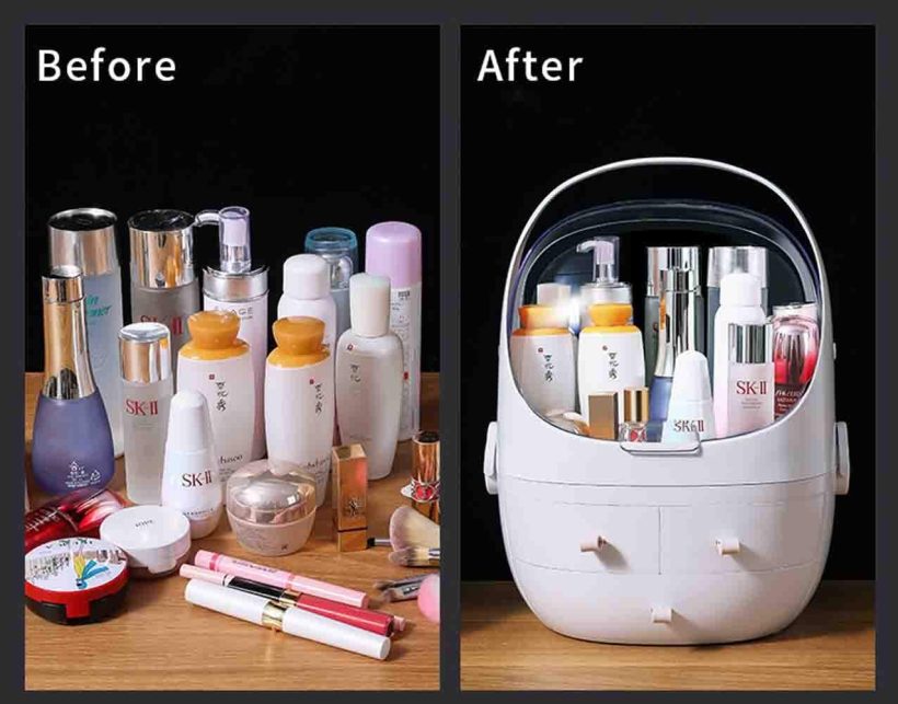 Large Acrylic Makeup Organizer Drawer Storage Box Cosmetic