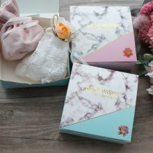 Pink Blue Gold Marble Design Paper Box Gift