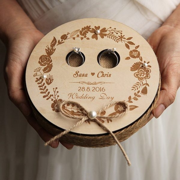 Handmade Wedding Ring Box Name Letter Jewellery Box