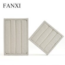 Cream-white Jewelry Finger Ring Display Tray Wrapped