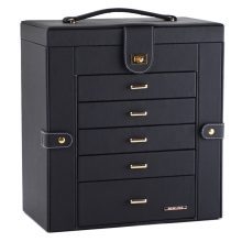 Elegant Large Capacity Leather Jewelry Box – Organize & Protect Your Collection