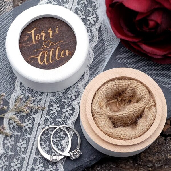Personalized Wedding Ring Box Rustic Ring Bearer Box
