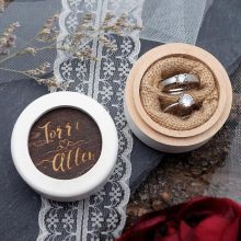 Personalized Wedding Ring Box Rustic Ring Bearer Box