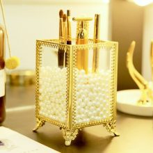 Vintage Luxury Clear Glass Makeup Organizer
