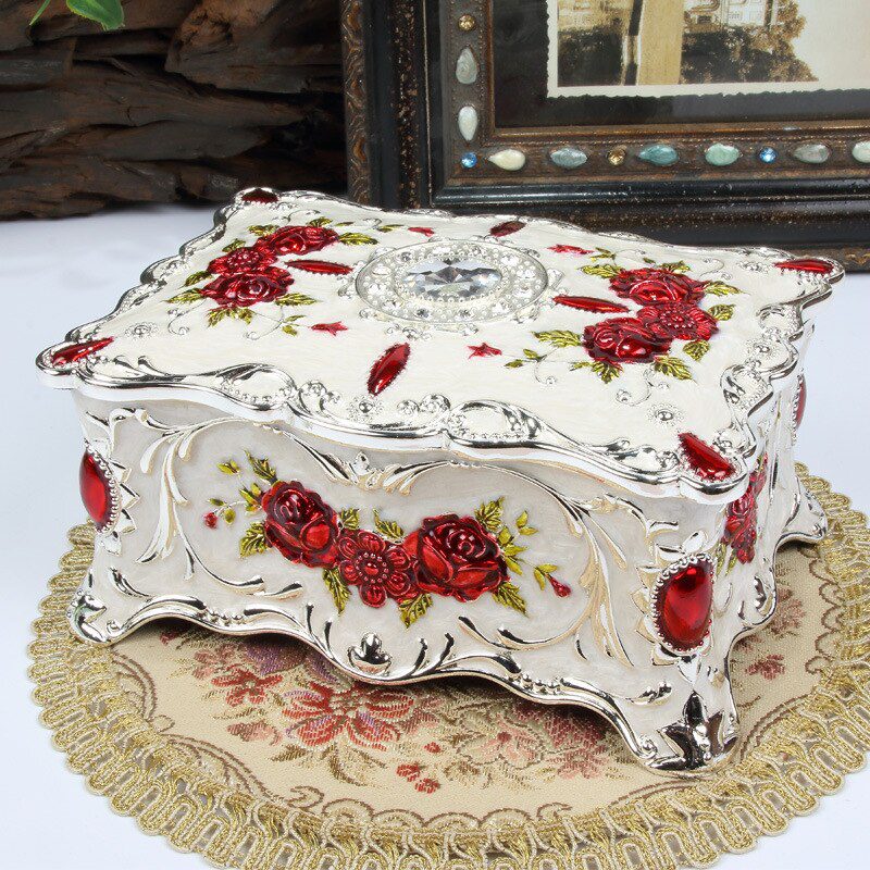 Big Enamel Diamond-studded Jewelry Box European Gift Storage Case