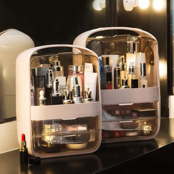 Makeup Organizer Transparent Clamshell 2 Drawer