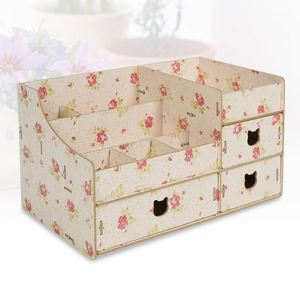 Wood Cosmetic Organizer Diy Assembly Wooden