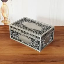 Vintage Jewelry Box Trinket Case Metal Box