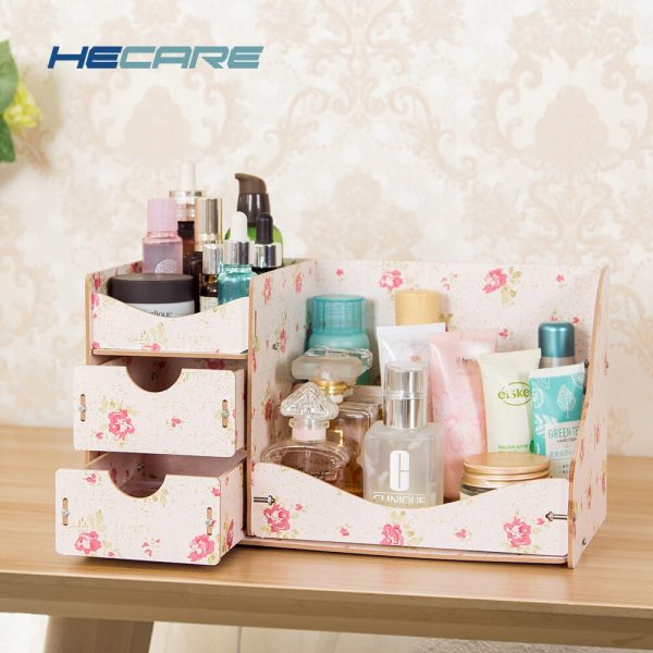 Wooden Cosmetic Organizer Home Makeup Organizer