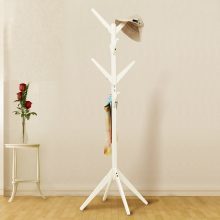 Solid Wood Floor Coat Rack Free Standing Wood Tree Coat