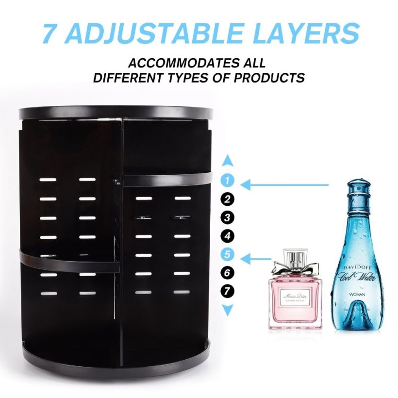 360 Rotating Makeup Organizer Cosmetic Storage Rack Brush Holder