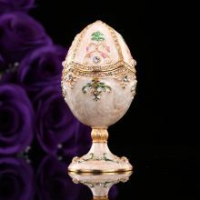 Qifu hot sale Handicraft faberge egg shape metal jewelry box