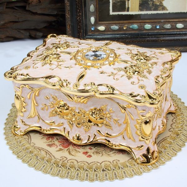 Big Enamel Diamond-studded Jewelry Box European Gift Storage Case