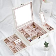 Leather Watch necklace bracelet storage case
