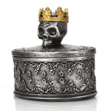 Crowned Skull Head Jewelry Storage Box Necklace