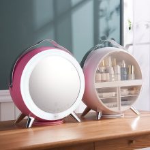 Organizer For Cosmetics Mirror 360 ° Rotating Rack Vip Link Led