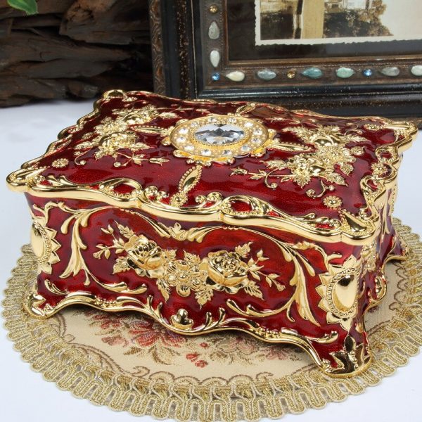 Big Enamel Diamond-studded Jewelry Box European Gift Storage Case