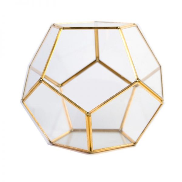 Antique jewelry box Brass Glass Terrarium Container