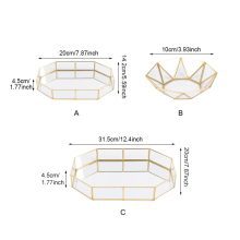 Elegant Gold Glass Cosmetic Tray – Multi-Purpose Jewelry, Makeup Organizer & Office Decor