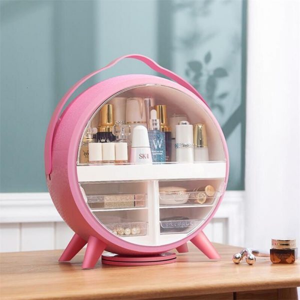 Nordic Cosmetic Storage Box Home Desktop Drawer LED