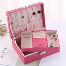 Leaf Pattern Leather Exquisite Craft Jewelry Box