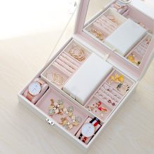 Leather Watch necklace bracelet storage case